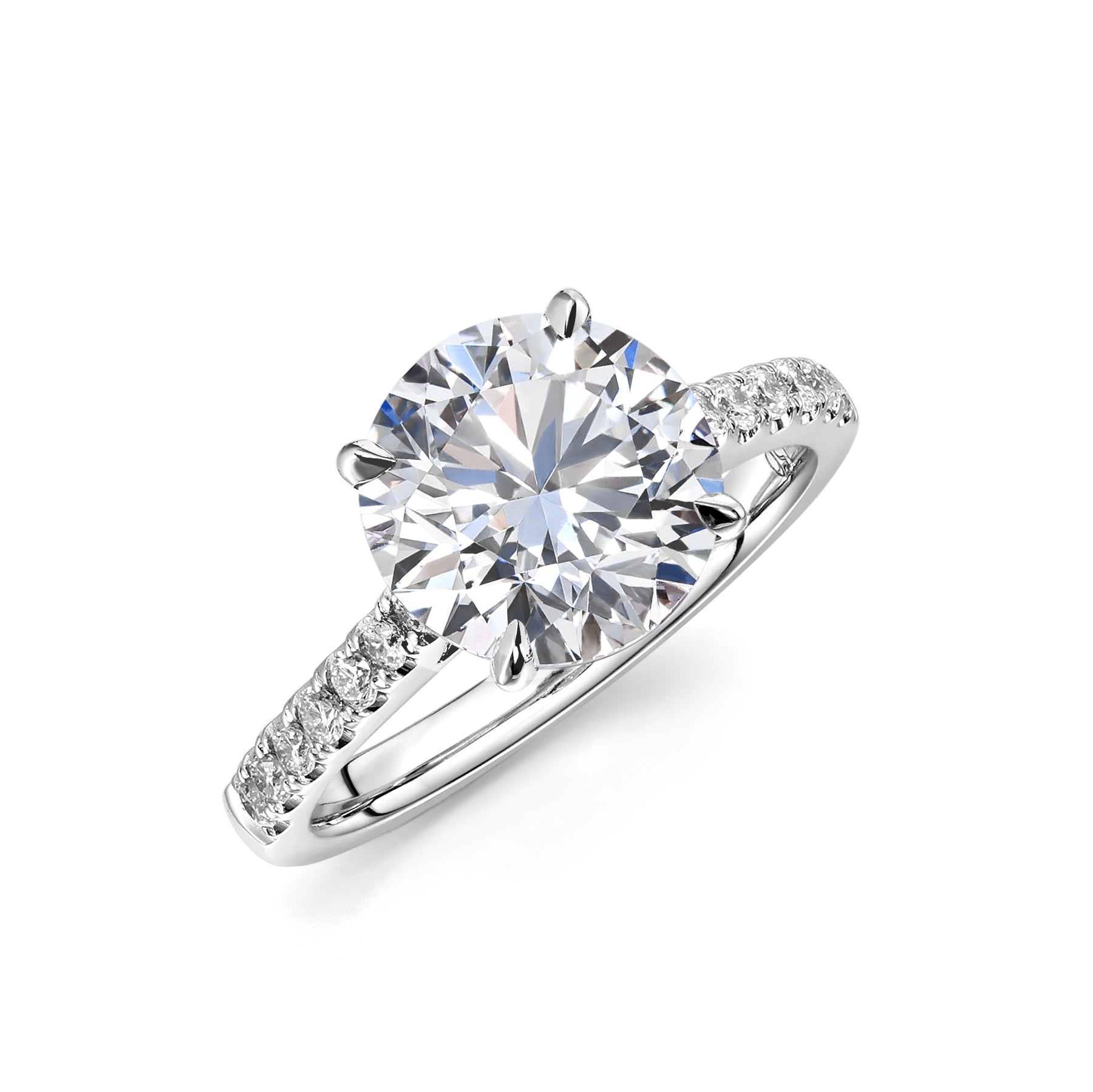 Round Cut White Diamond Ring