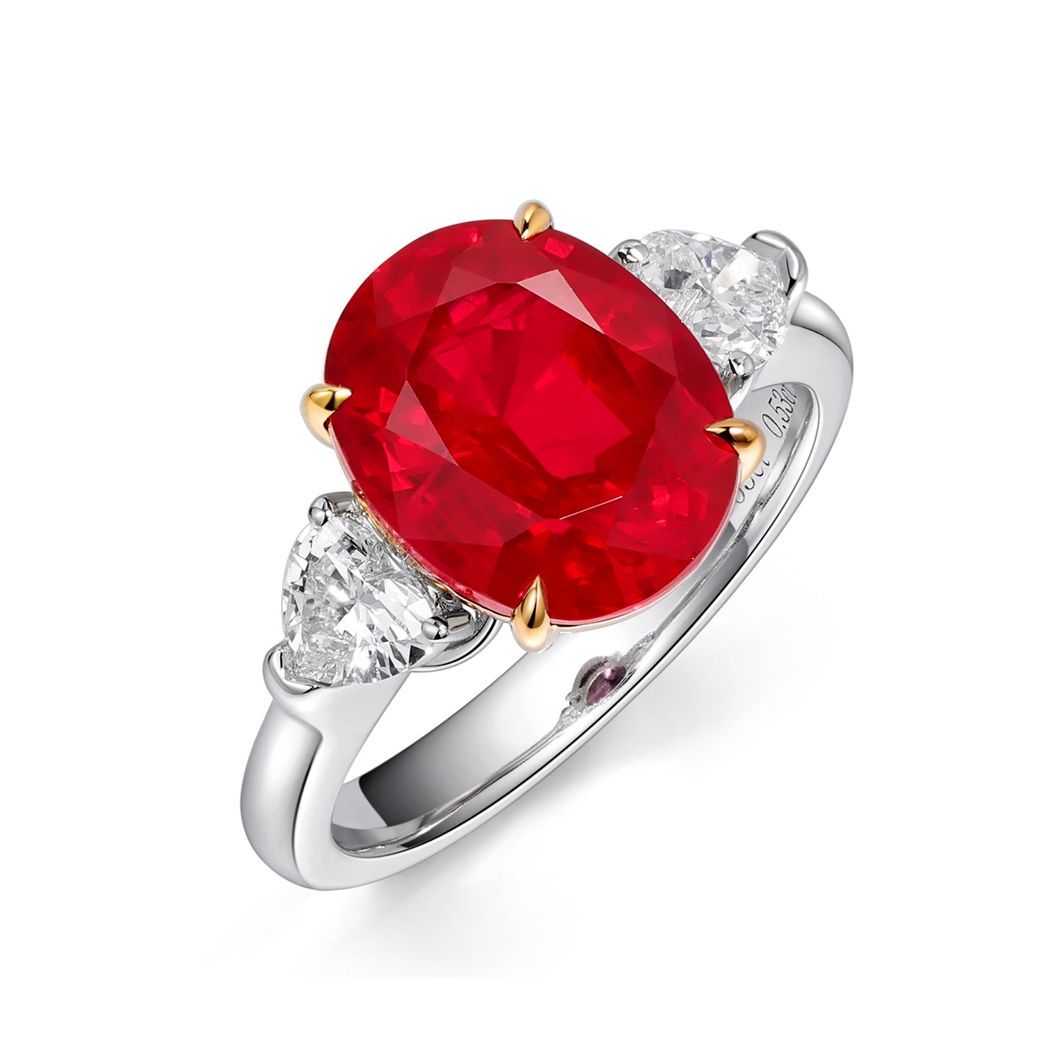 Oval Cut Red Ruby Ring