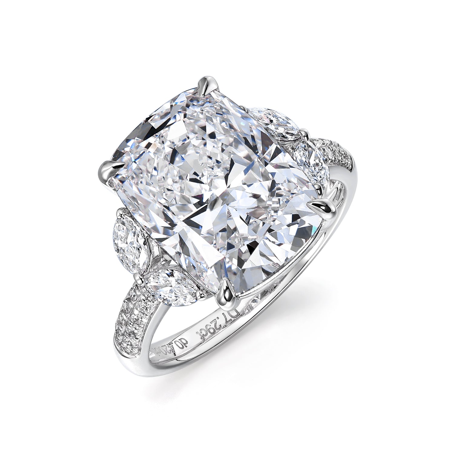 Cushion Cut White Diamond Ring