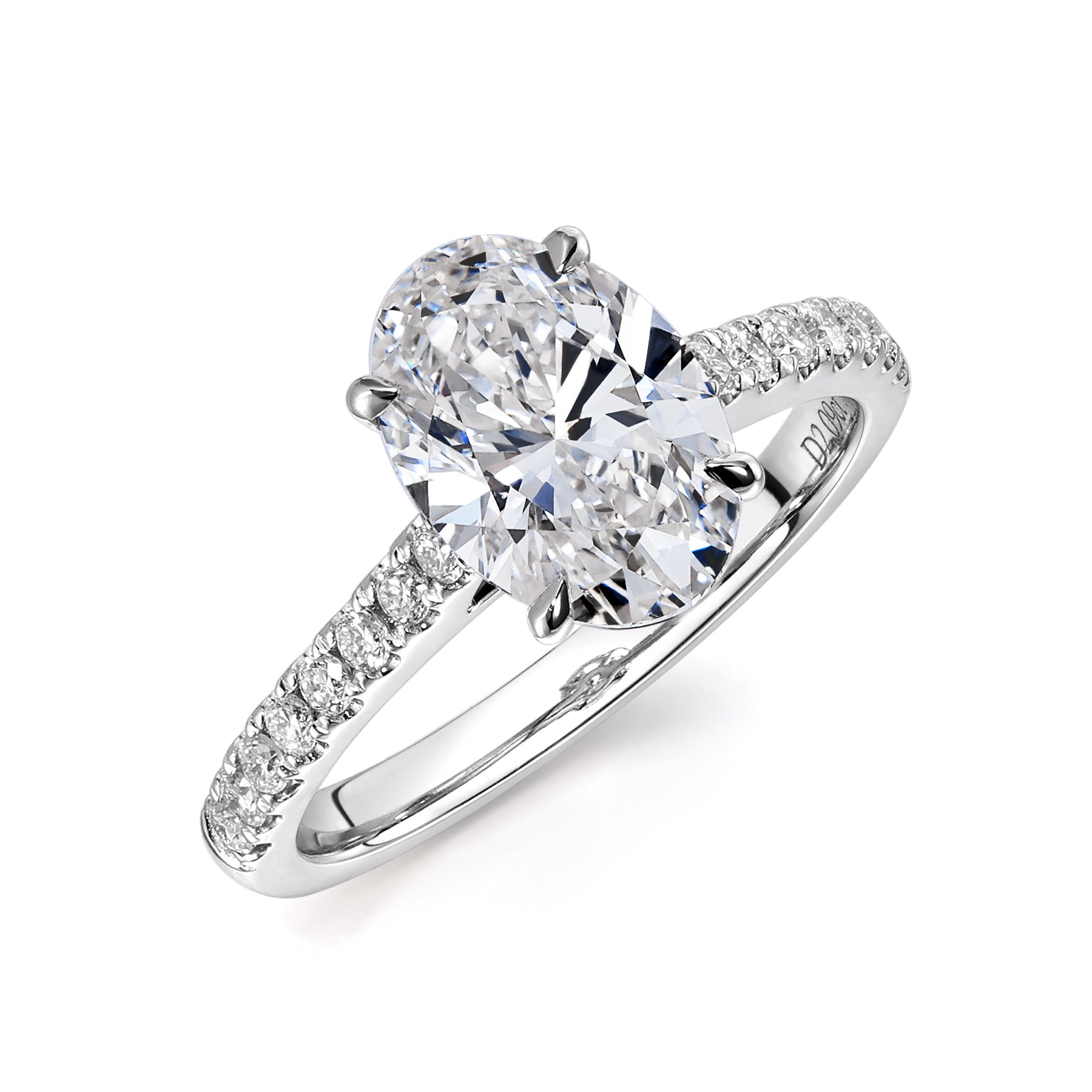 Oval Cut White Diamond Ring