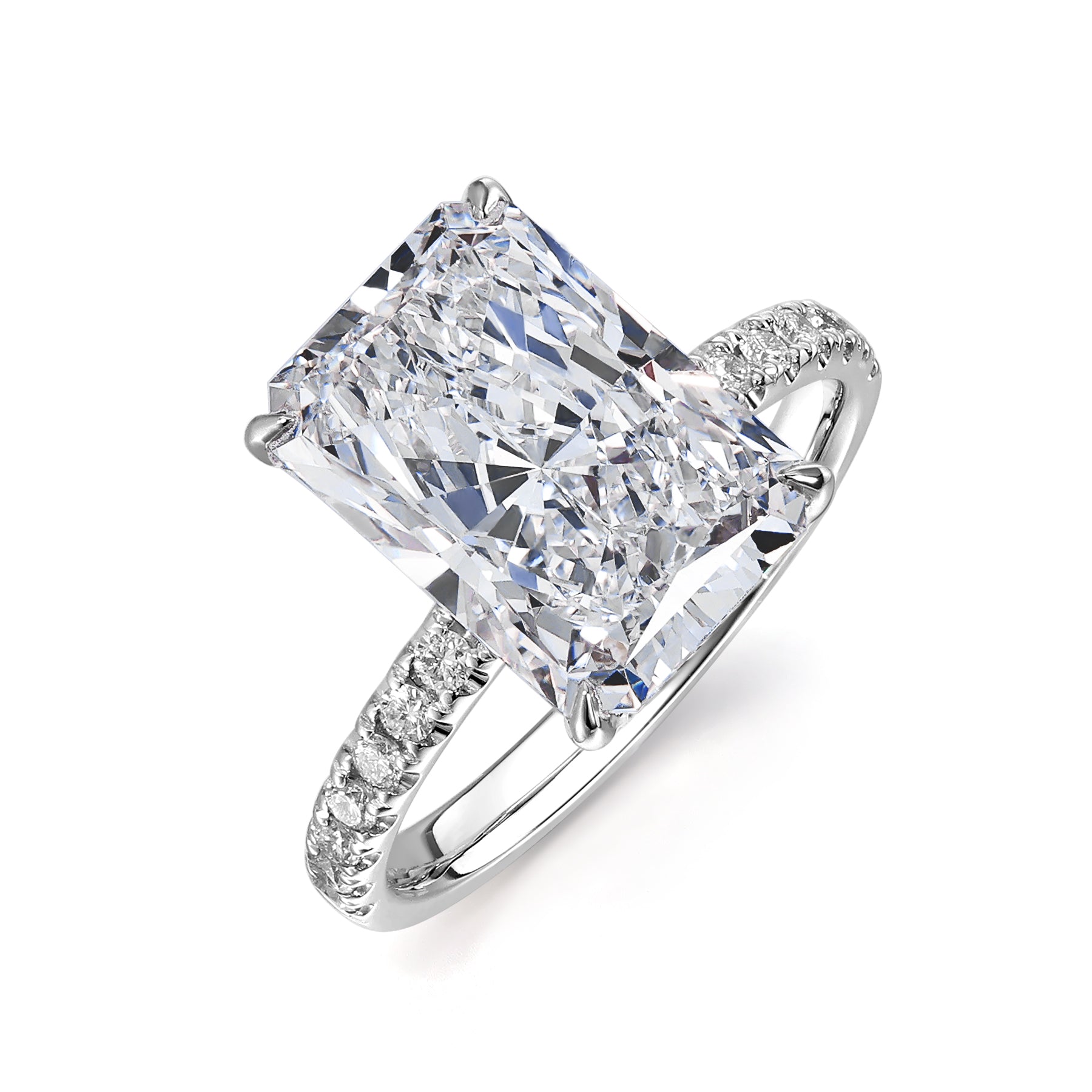 Radiant Cut White Diamond Ring