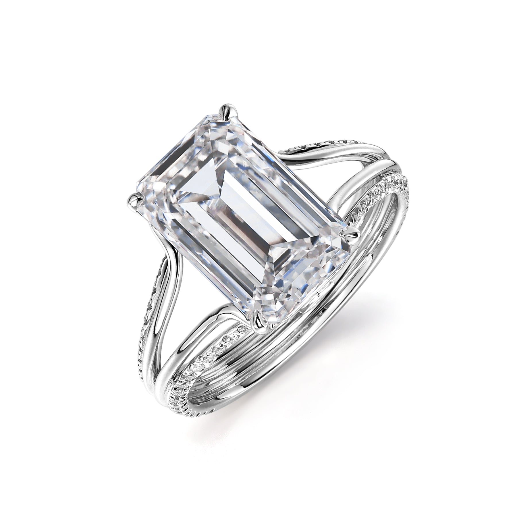 Emerald Cut White Diamond Ring