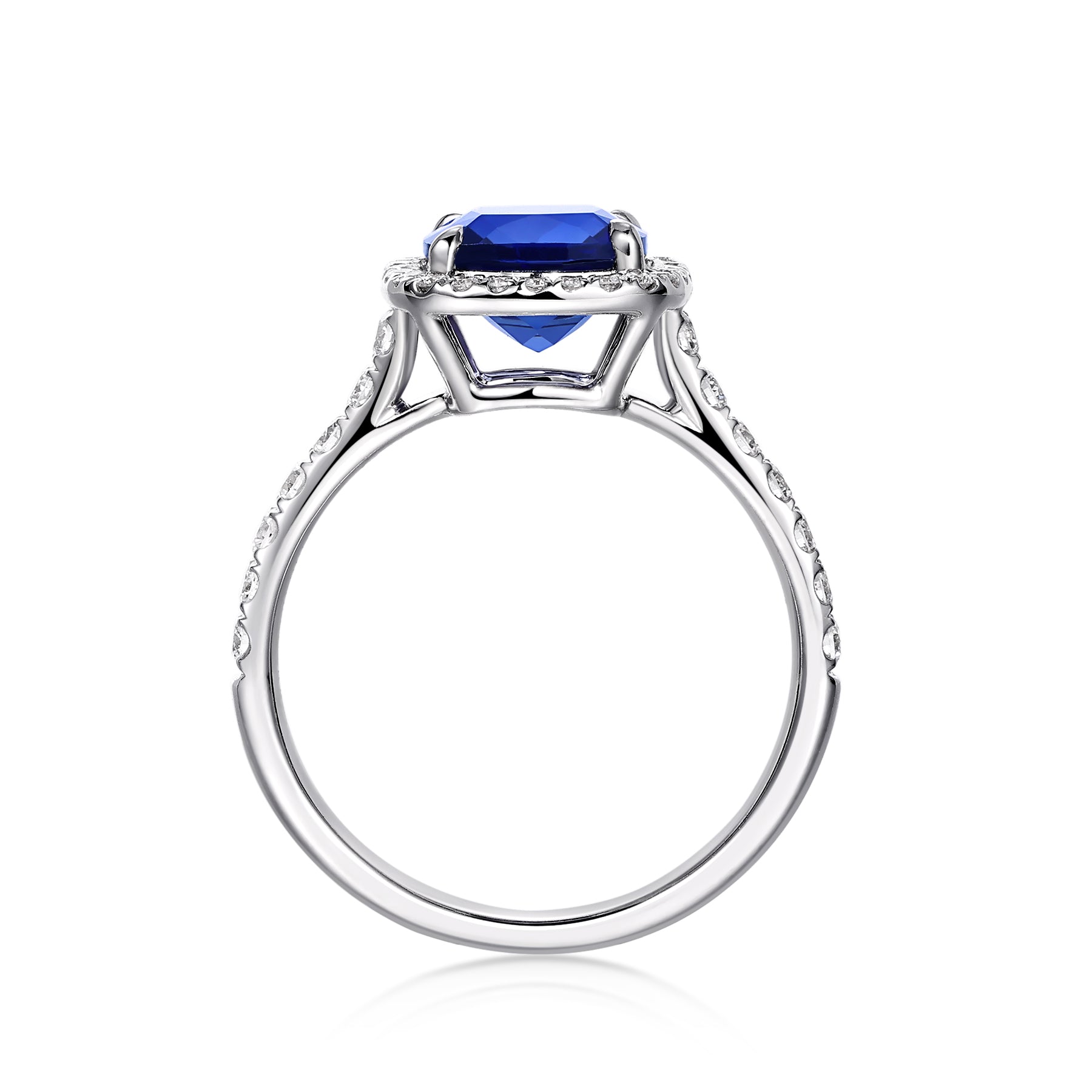 Cushion Cut Blue Sapphire Ring