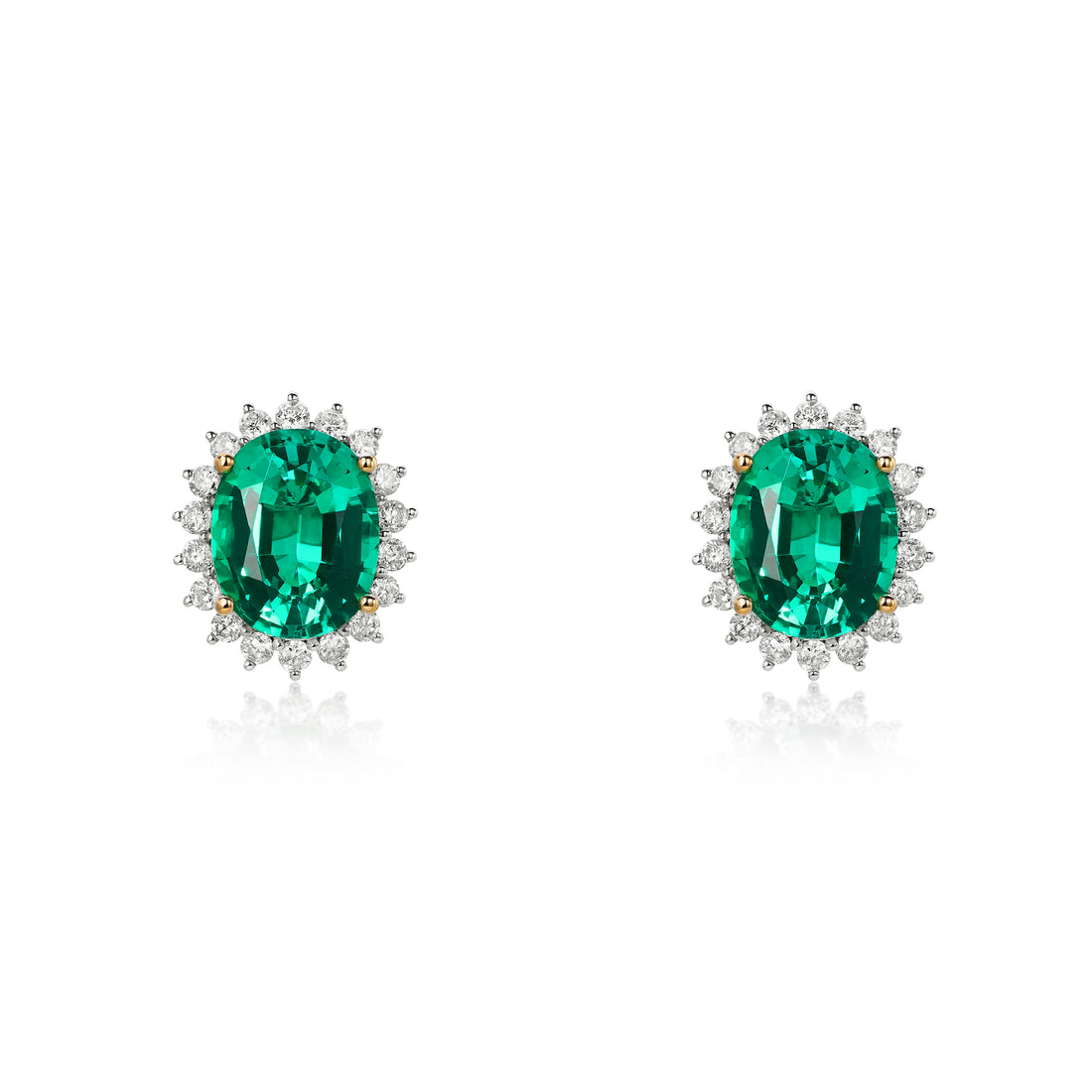 Oval Cut Green Emerald Earrings