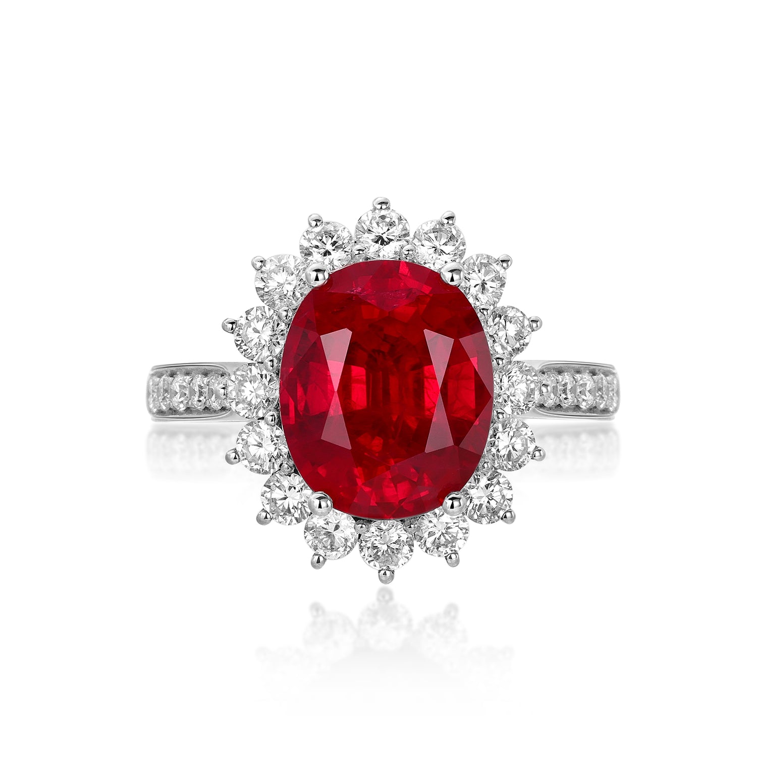 Oval Cut Red Ruby Ring