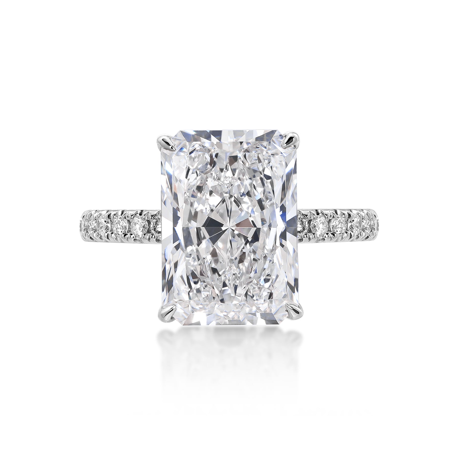 Radiant Cut White Diamond Ring