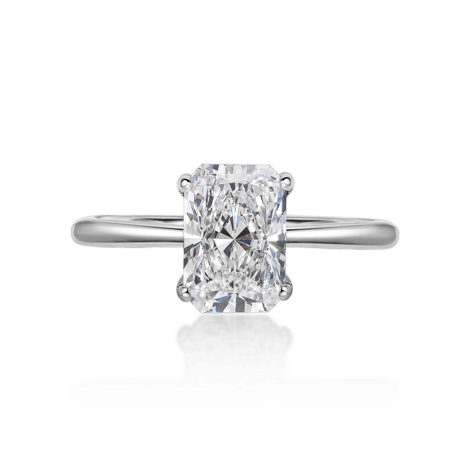 Radiant Cut White Diamond Ring