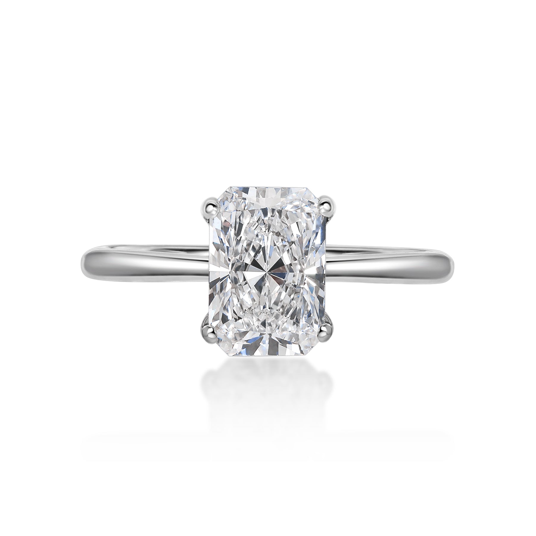 Radiant Cut White Diamond Ring