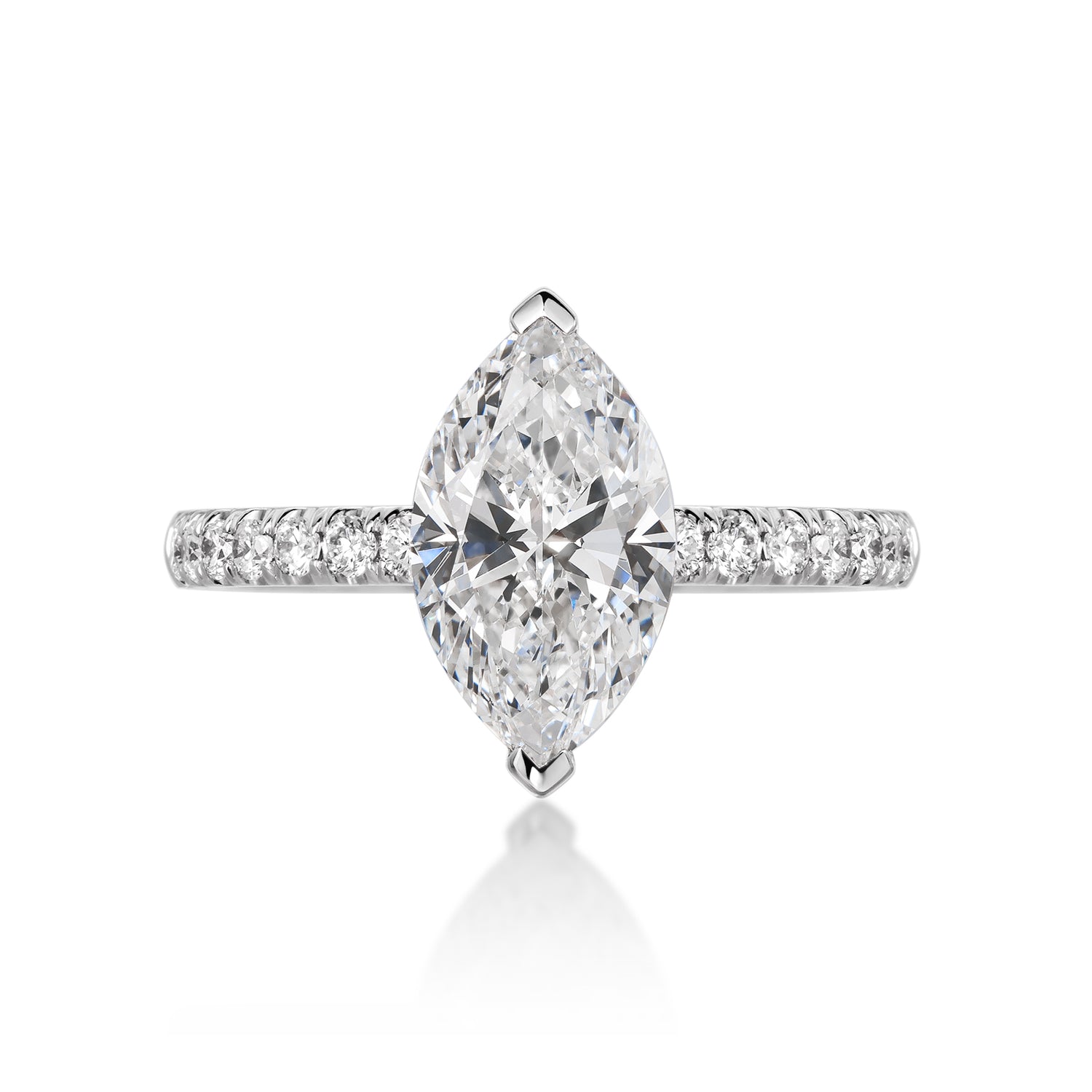 Marquise Cut White Diamond Ring