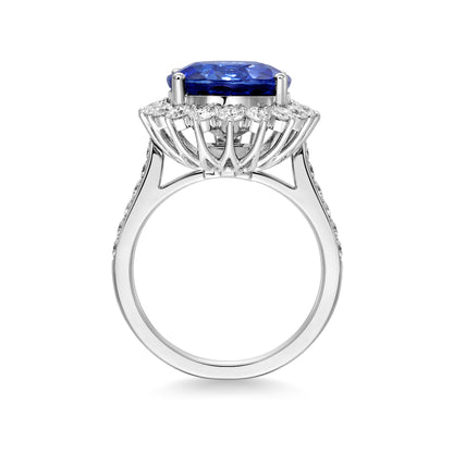 Oval Cut Blue Sapphire Ring