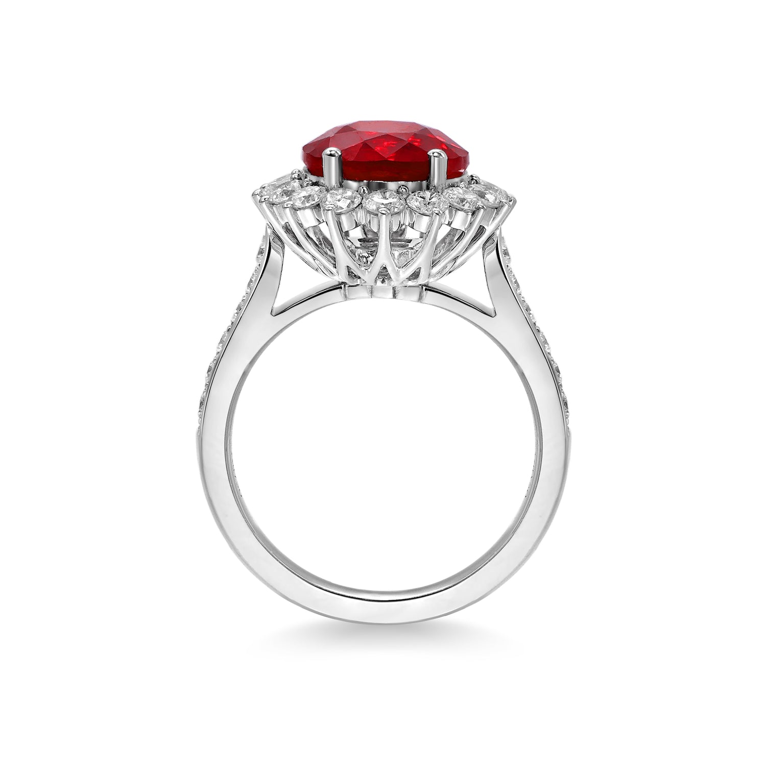 Oval Cut Red Ruby Ring