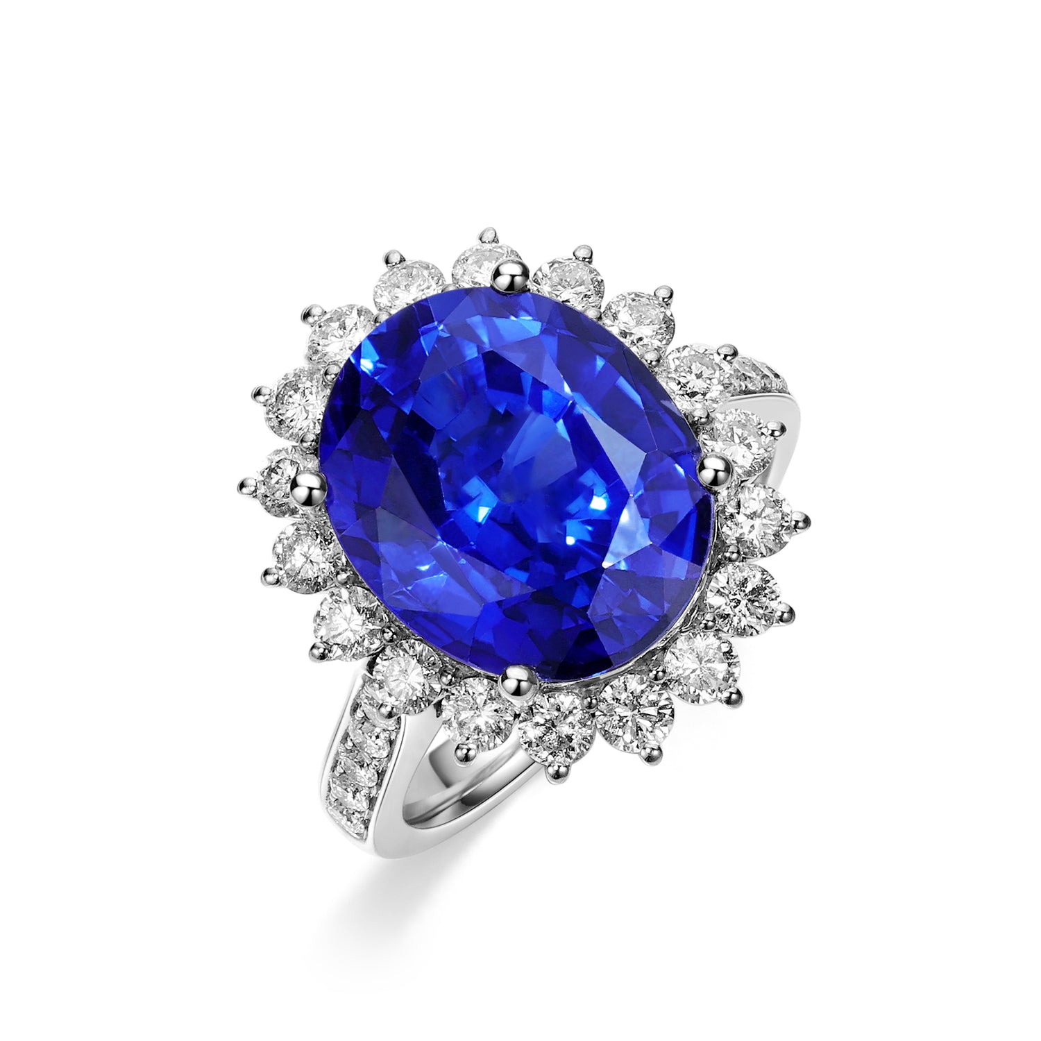 Oval Cut Blue Sapphire Ring