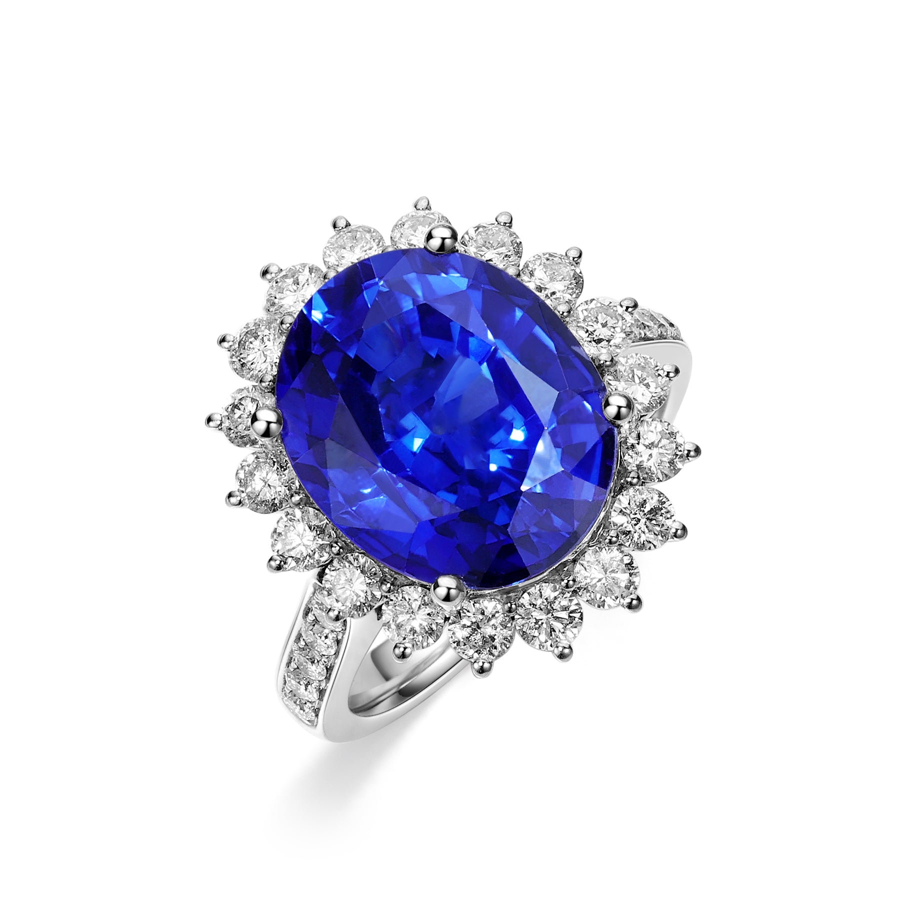 Oval Cut Blue Sapphire Ring