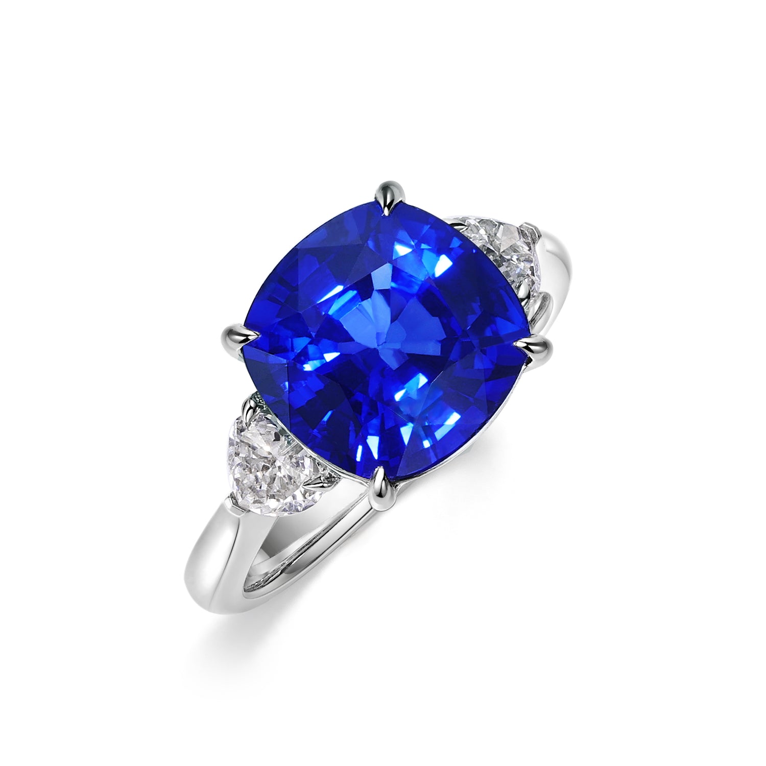 Cushion Cut Blue Sapphire Ring