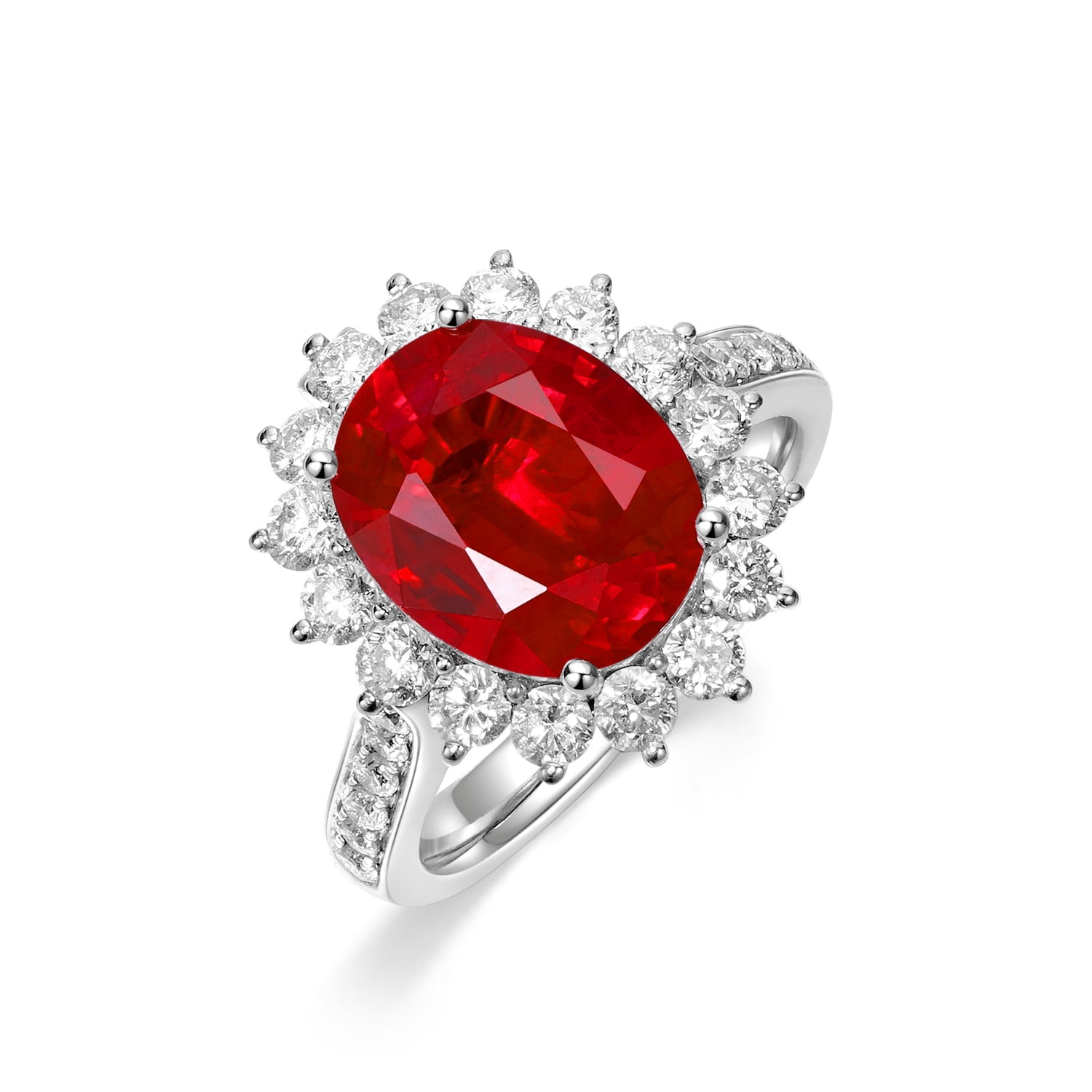 Oval Cut Red Ruby Ring