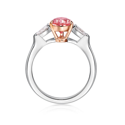 Pear Cut Fancy Vivid Pink Diamond Ring