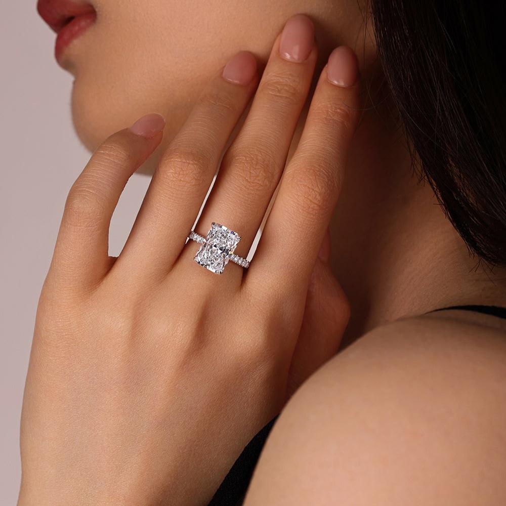 Radiant Cut White Diamond Ring