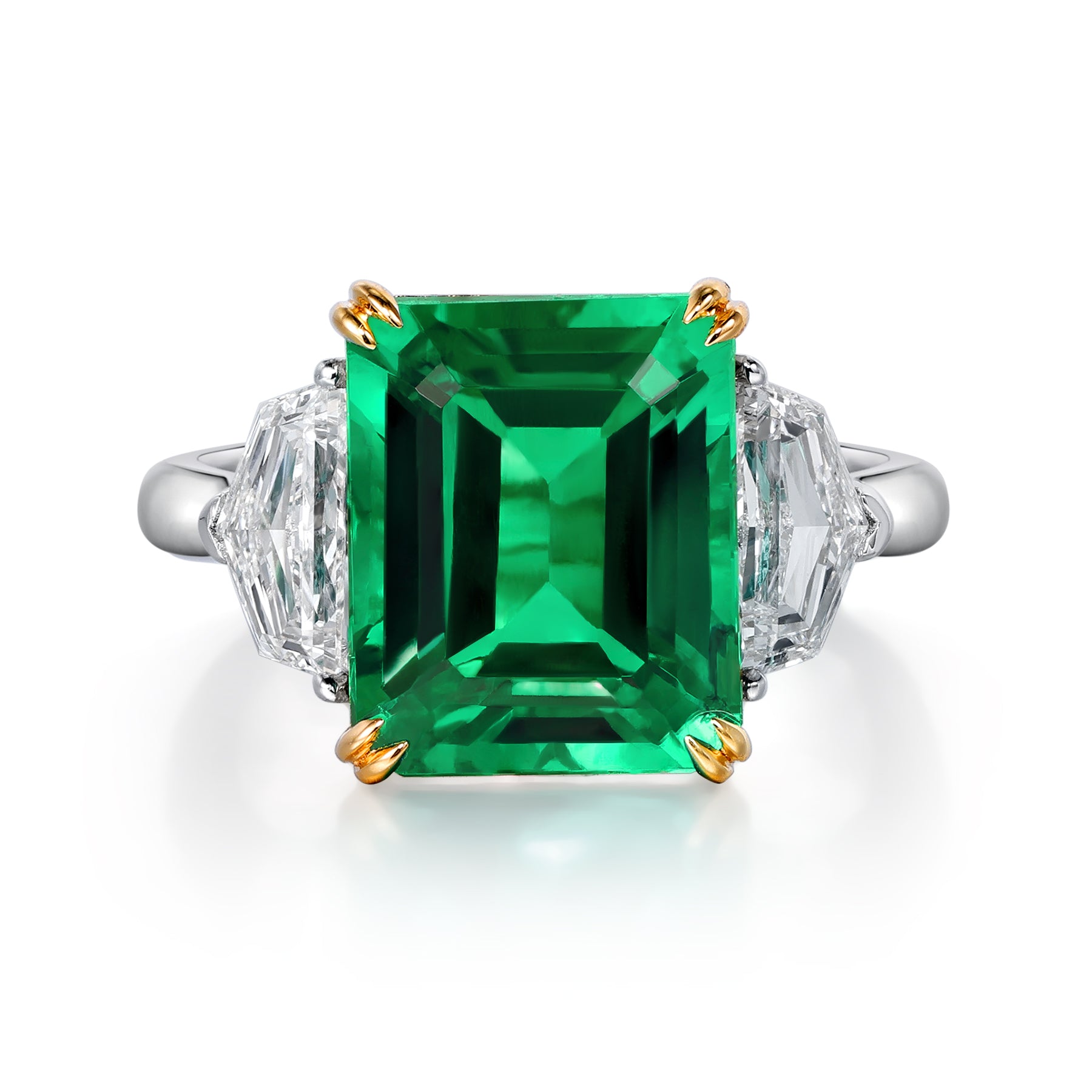 Emerald Cut Green Emerald Ring