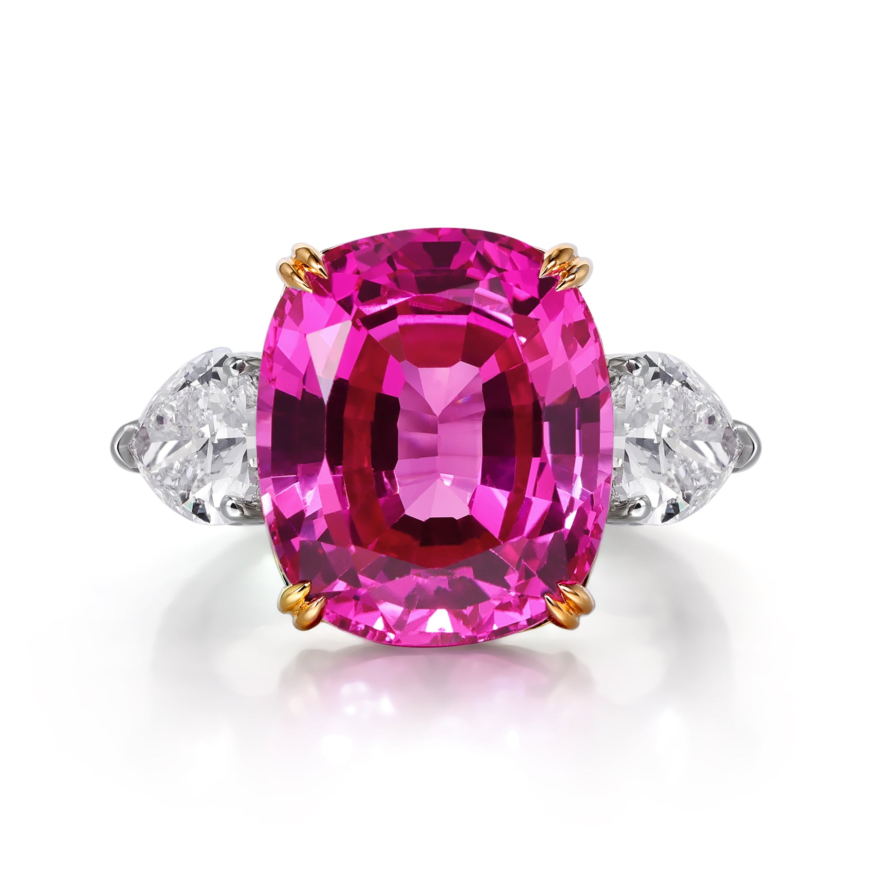 Cushion Cut Pink Sapphire Ring