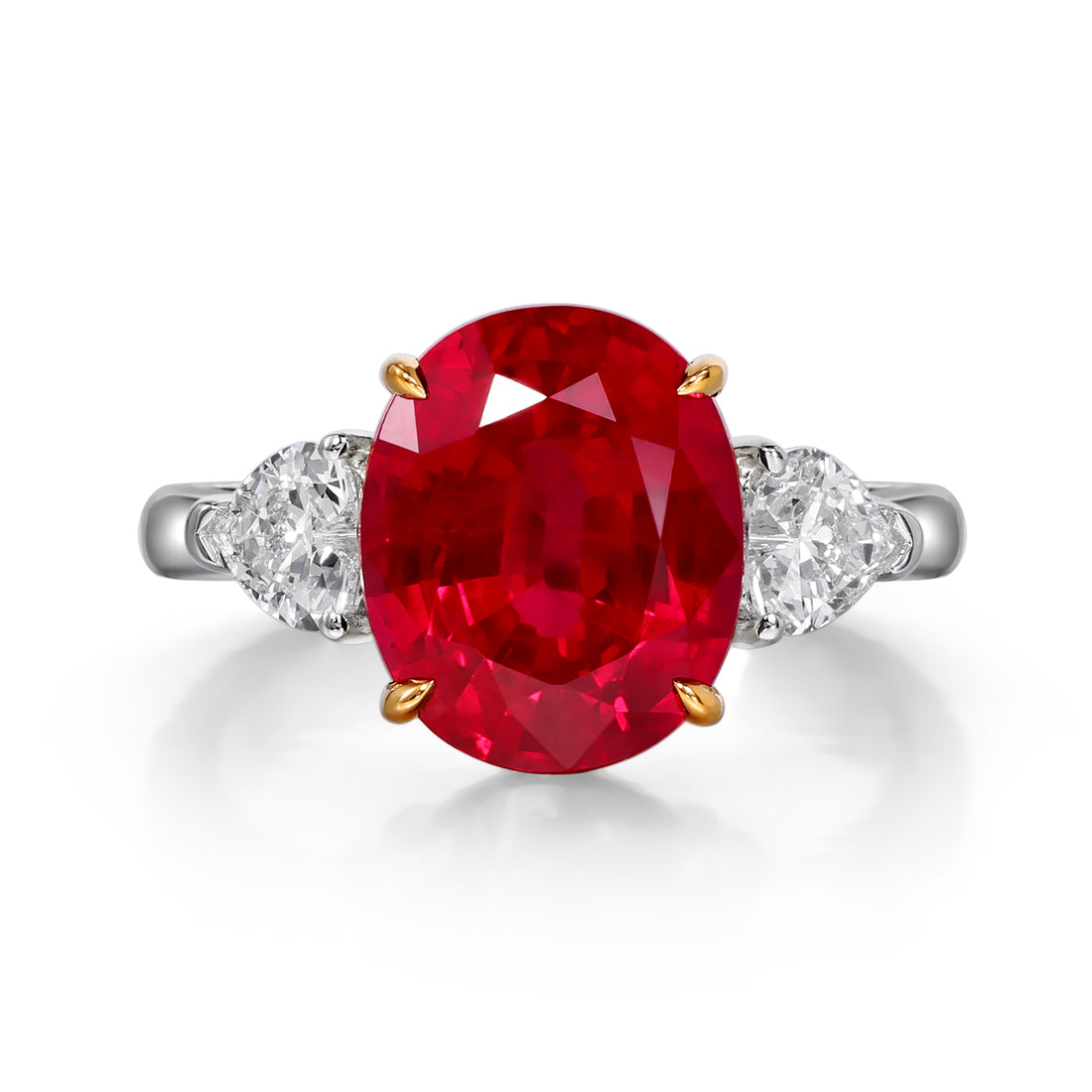 Oval Cut Red Ruby Ring