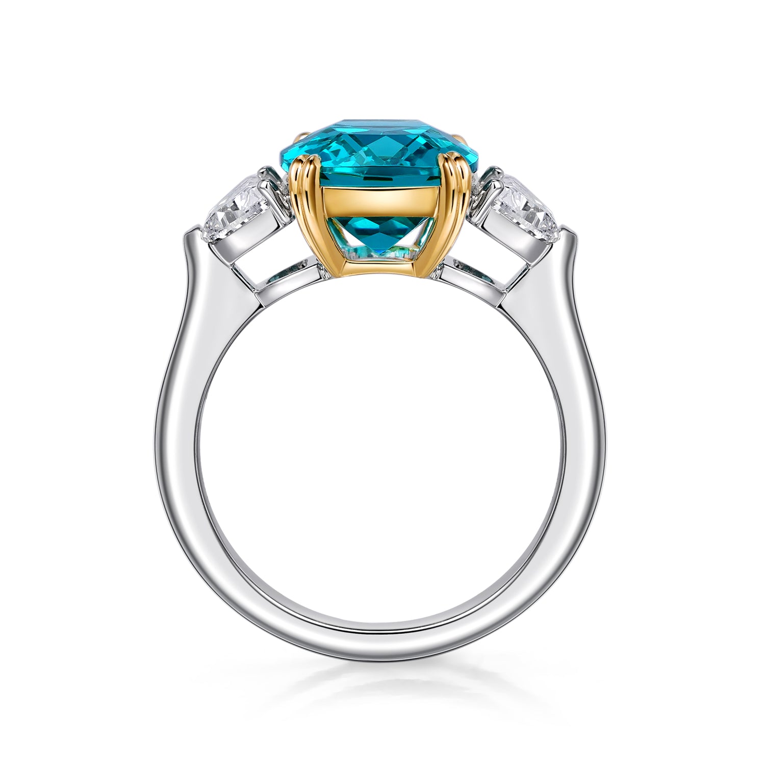 Cushion Cut Neon Blue Paraiba Ring