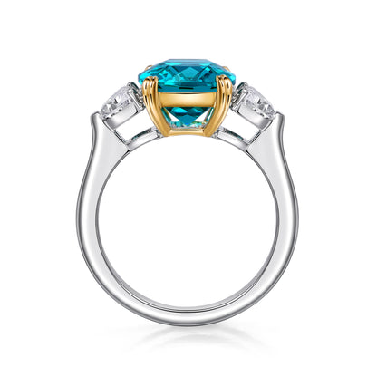 Cushion Cut Neon Blue Paraiba Ring