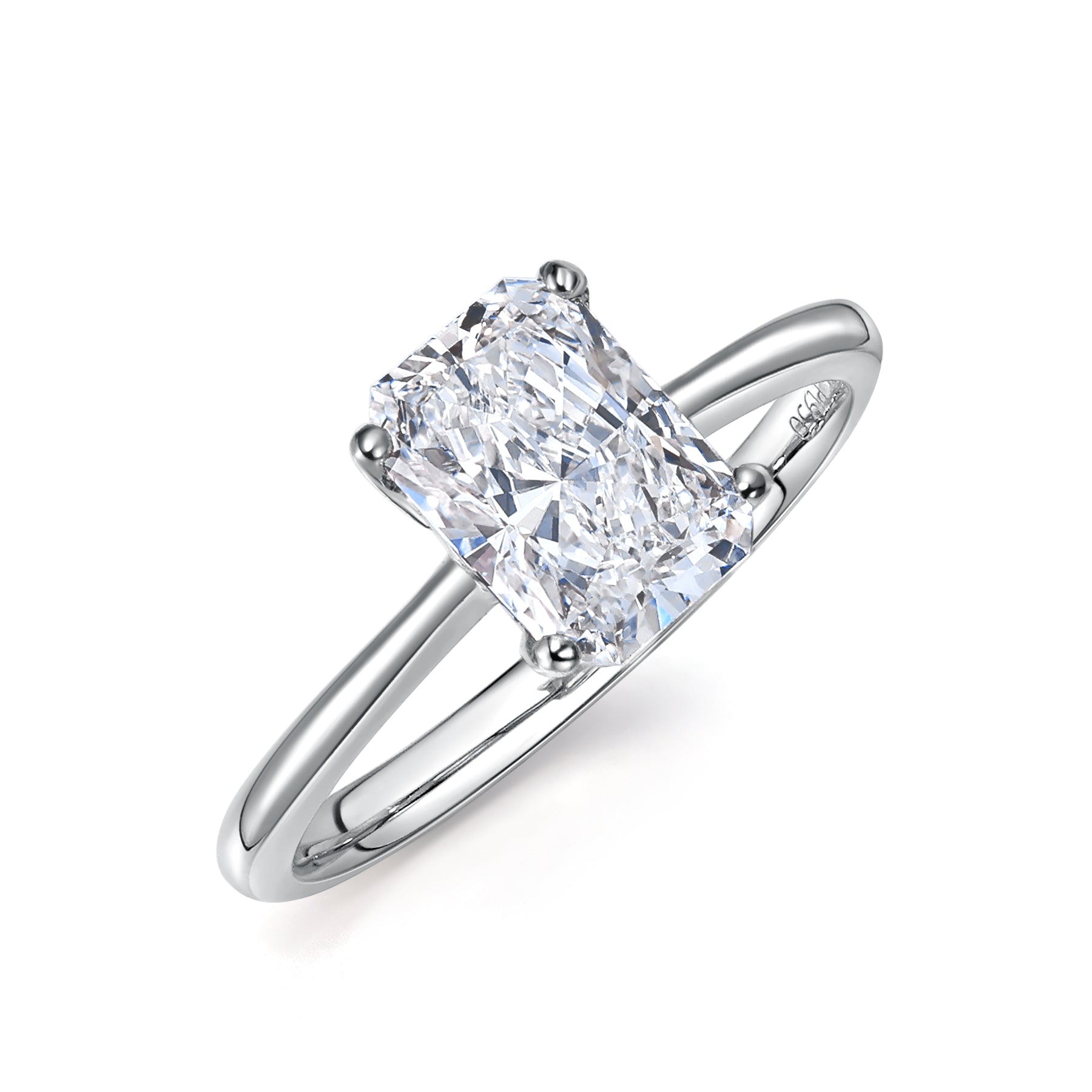 Radiant Cut White Diamond Ring