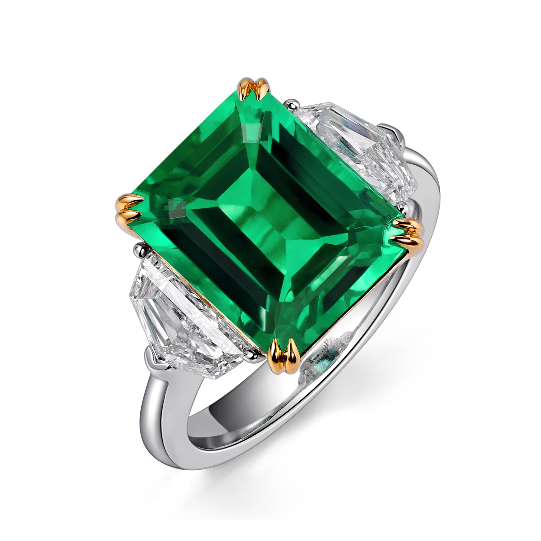 Emerald Cut Green Emerald Ring