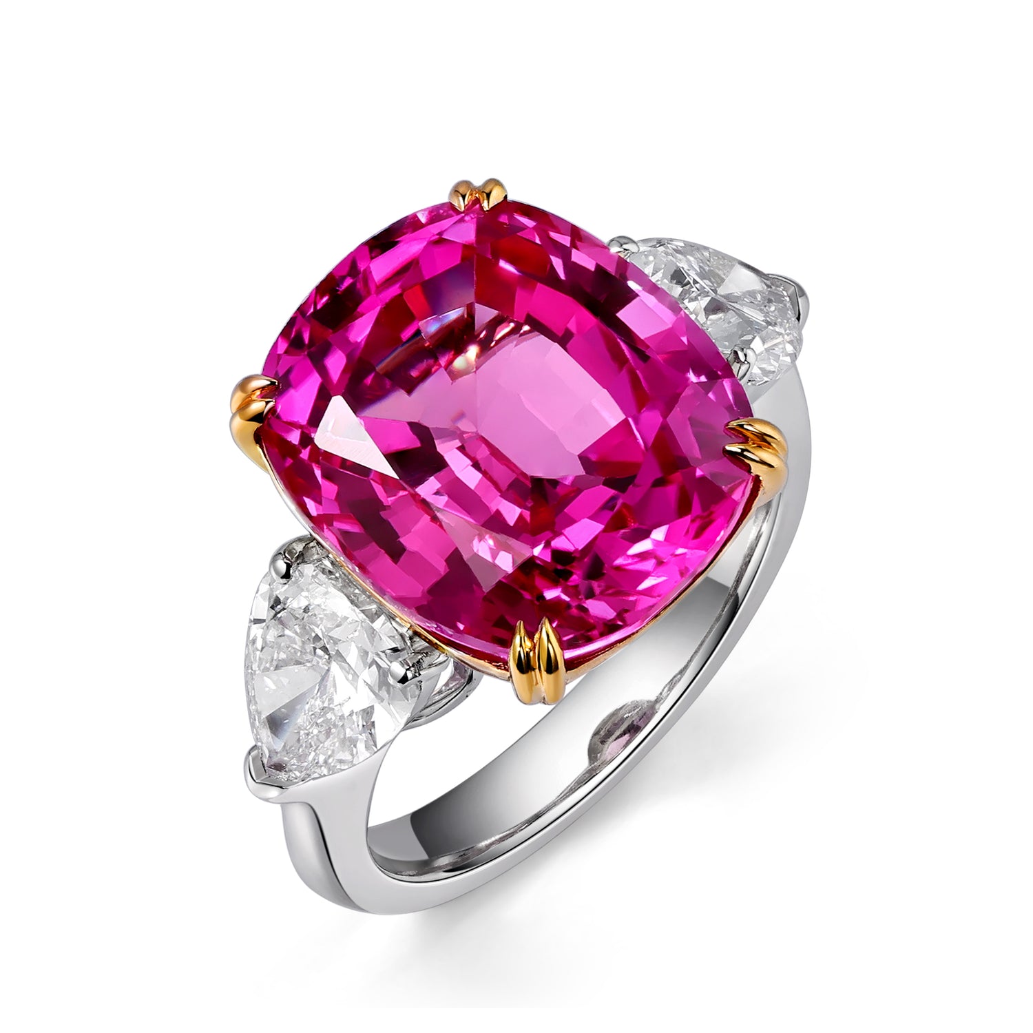 Cushion Cut Pink Sapphire Ring